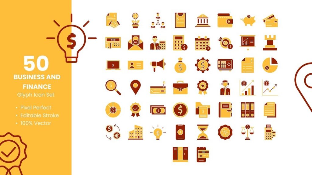 Business and Finance Glyph